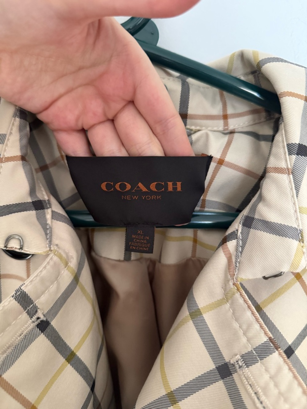 Coach F83728 Tattersall Plaid Belted Short Trench Coat - Picture 3 of 11